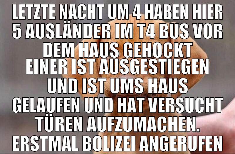 letzte nacht um 4 haben hier 5 ausländer im t4 bus