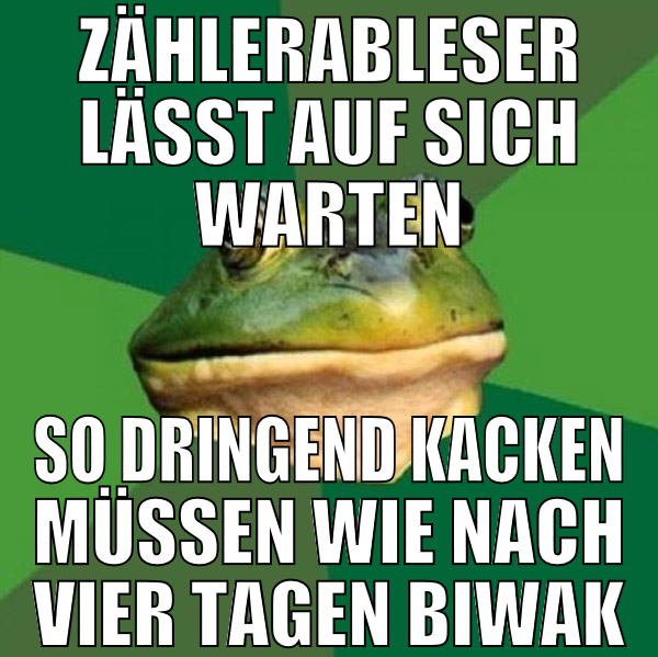 Zählerableser lässt auf sich warten so dringend ka