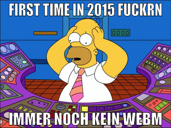 First time in 2015 fuckrn immer noch kein webm