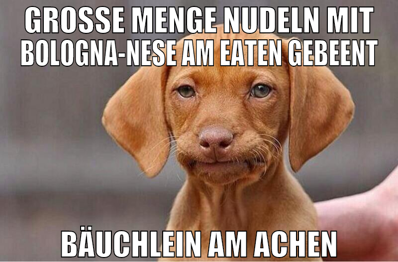 große menge nudeln mit bologna-nese am eaten gebee