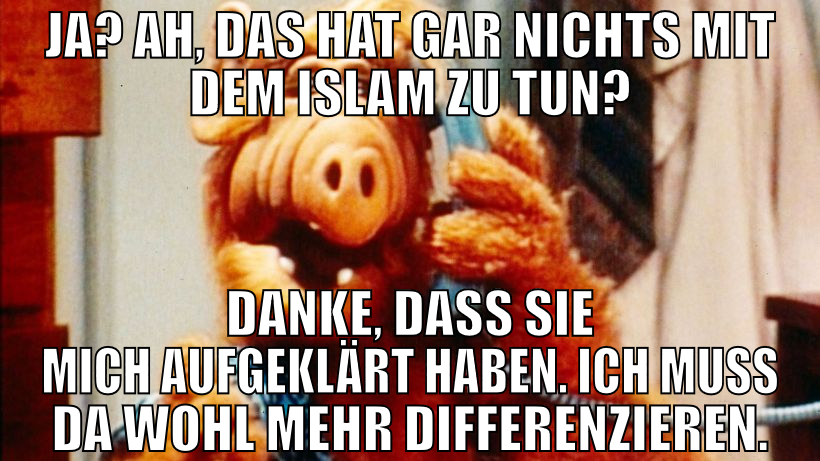 Ja? Ah, Das hat gar nichts mit dem islam zu tun? D