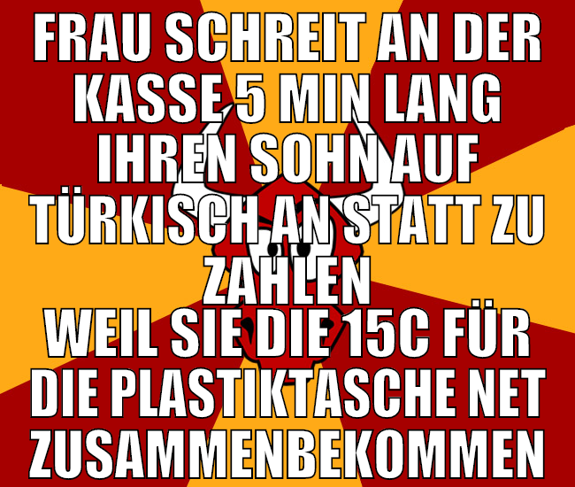 frau schreit an der kasse 5 min lang ihren sohn au
