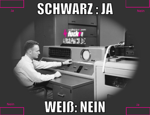 schwarz : ja weiß: nein