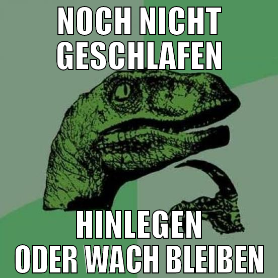 noch nicht geschlafen hinlegen oder wach bleiben