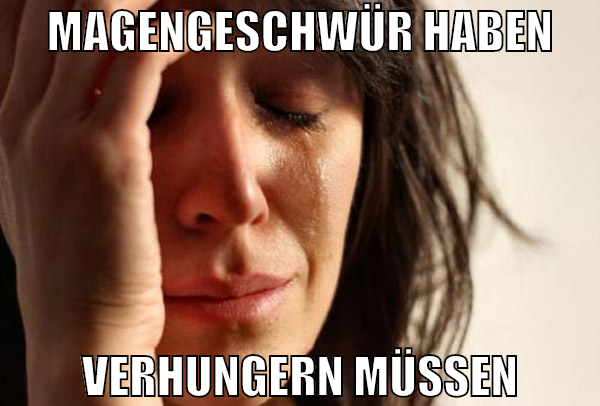 Magengeschwür haben Verhungern müssen