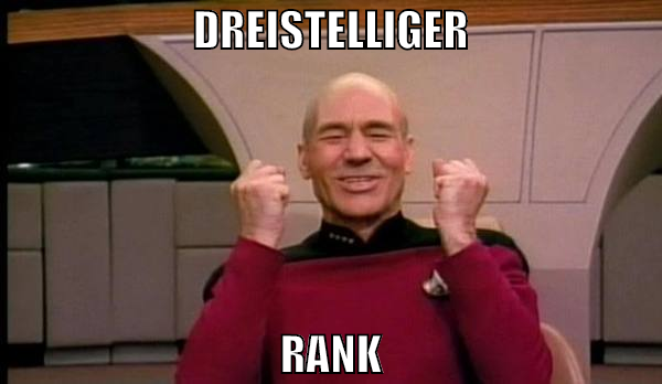 dreistelliger rank
