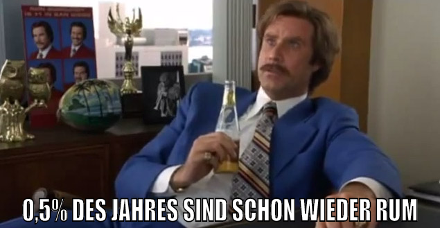 0,5% des jahres sind schon wieder rum