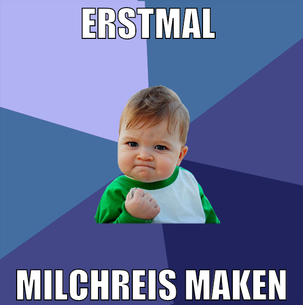 erstmal  milchreis maken