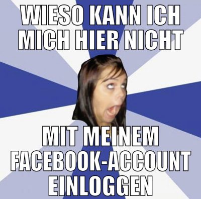 wieso kann ich mich hier nicht mit meinem facebook