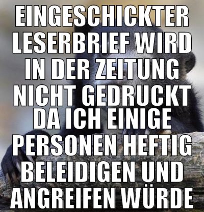 eingeschickter leserbrief wird in der zeitung nich