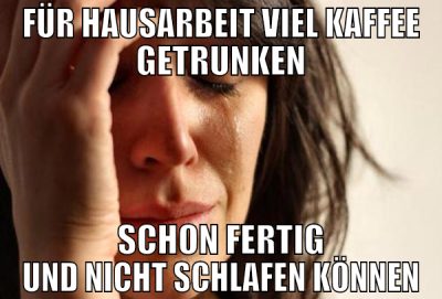 Für Hausarbeit viel Kaffee getrunken schon fertig
