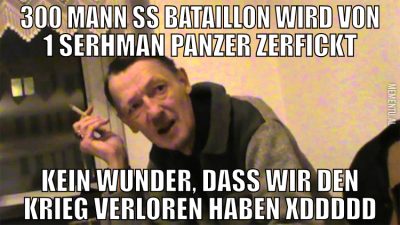 300 mann ss bataillon wird von 1 serhman panzer ze