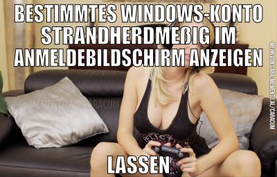 BESTIMMTES WINDOWS-KONTO STRANDHERDMEßIG im ANMELD