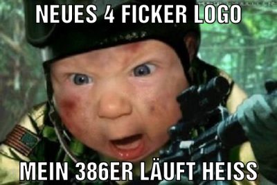 Neues 4 ficker logo Mein 386er läuft heiss