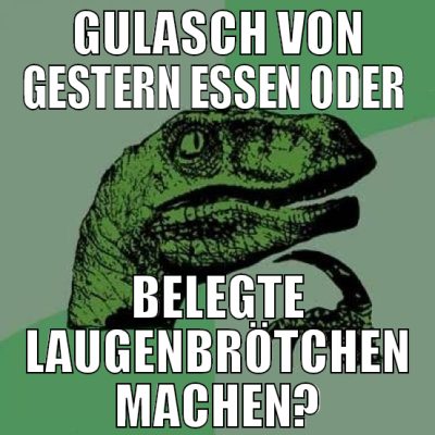 gulasch von gestern essen oder  belegte laugenbröt