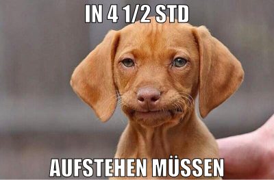in 4 1/2 std aufstehen müssen