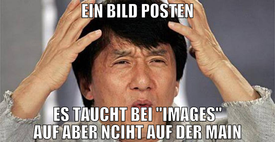 ein bild posten es taucht bei "images" auf aber nc