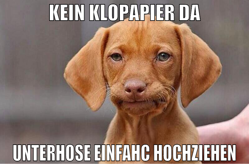 Kein Klopapier da Unterhose einfach hochziehen
