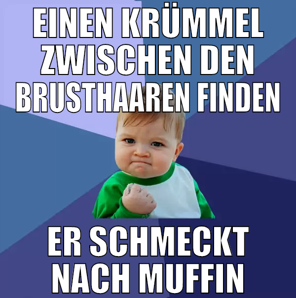 einen krümmel zwischen den brusthaaren finden er s