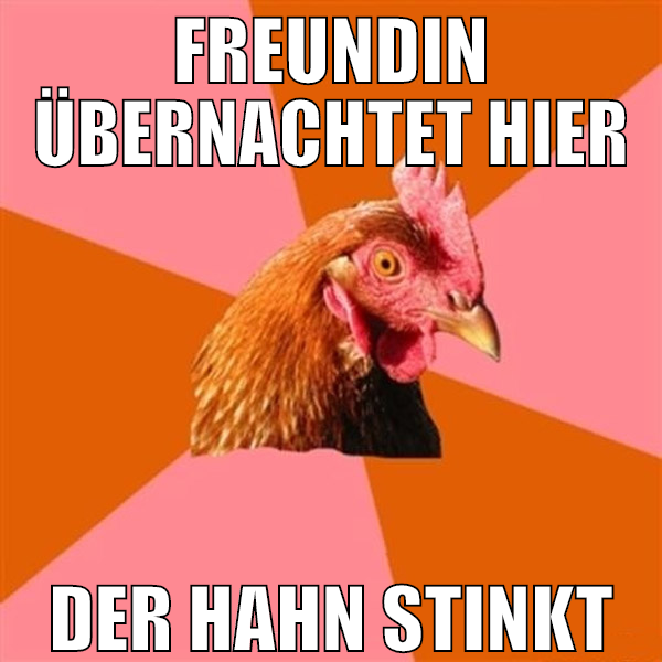 freundin übernachtet hier der hahn stinkt