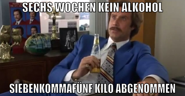 SECHS WOCHEN KEIN ALKOHOL SIEBENKOMMAFÜNF KILO ABG