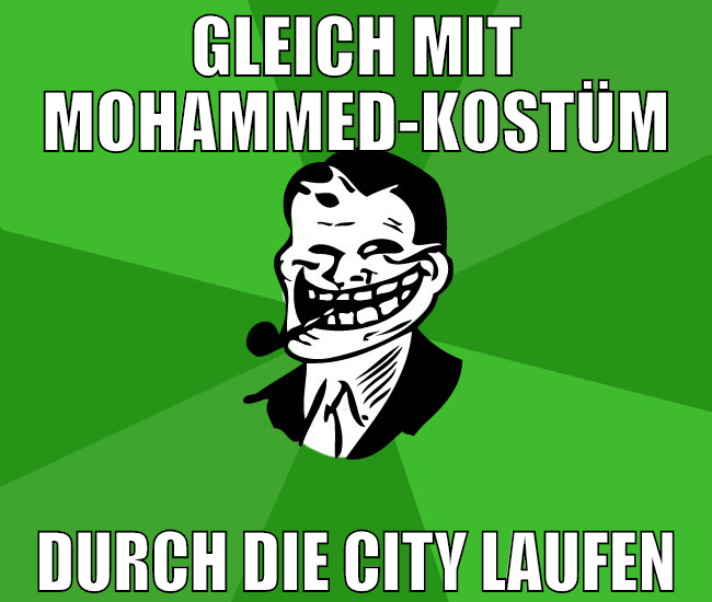 gleich mit mohammed-kostüm durch die city laufen