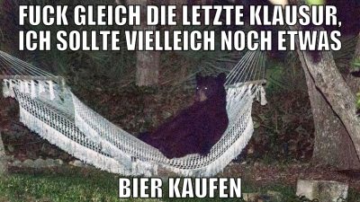 Fuck gleich die letzte Klausur, Ich sollte viellei
