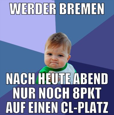 Werder bremen nach heute abend nur noch 8pkt auf e