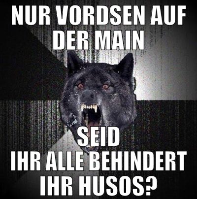 nur vordsen auf der main seid ihr alle behindert i