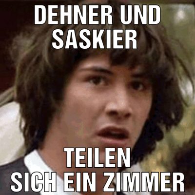 dehner und saskier  teilen sich ein zimmer