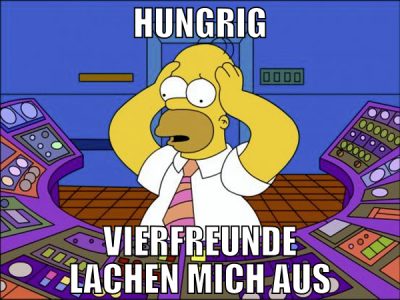 hungrig vierfreunde lachen mich aus