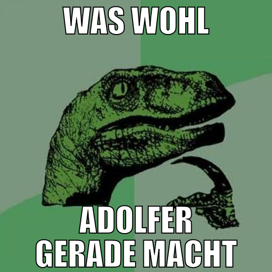 was wohl adolfer gerade macht