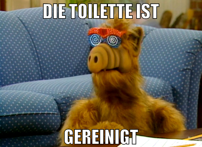 die toilette ist gereinigt