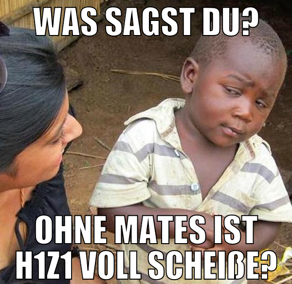 Was sagst du? Ohne Mates ist H1Z1 voll scheiße?