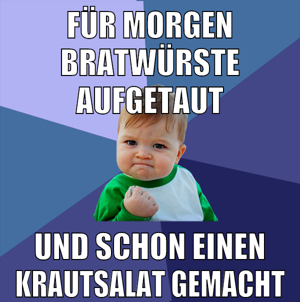für morgen bratwürste aufgetaut und schon einen krautsalat gemacht
