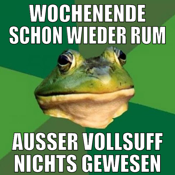 wochenende schon wieder rum außer vollsuff nichts