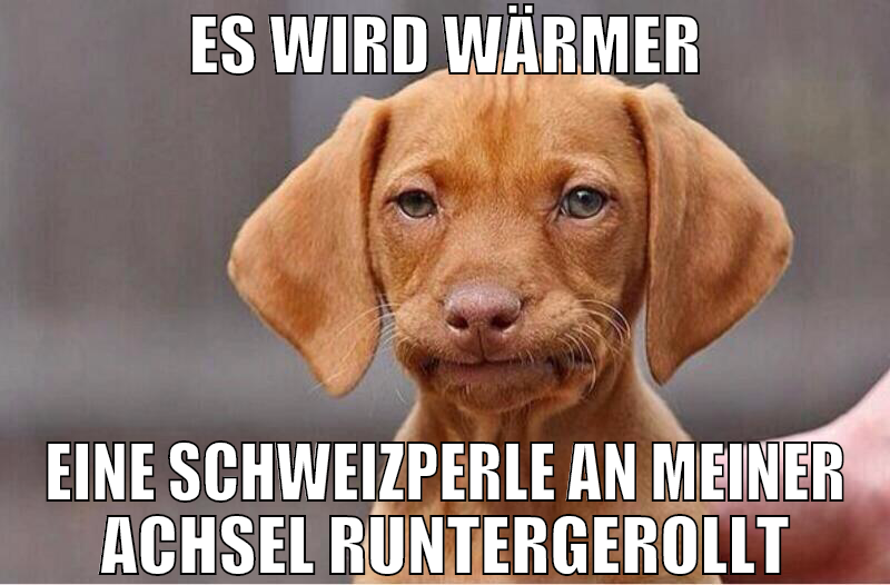 Es wird wärmer eine Schweizperle an meiner Achsel