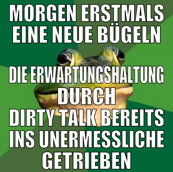 Morgen erstmals eine neue bügeln Die Erwartungshal