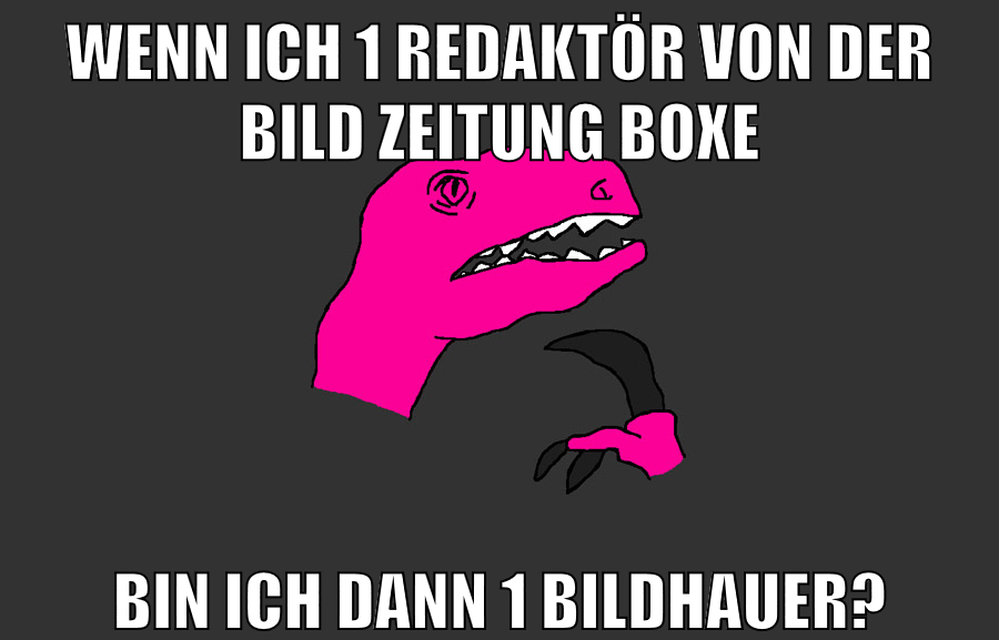 wenn ich 1 redaktör von der BILD zeitung boxe bin ich dann 1 Bildhauer?