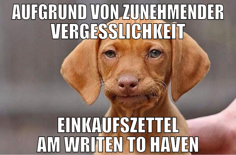 Aufgrund von zunehmender Vergesslichkeit Einkaufsz
