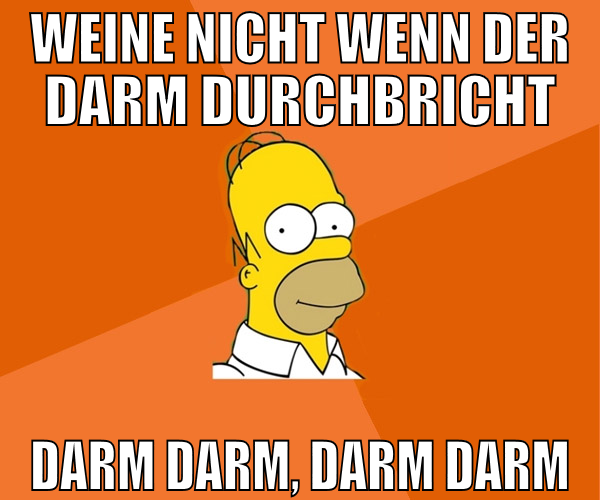 weine nicht wenn der darm durchbricht darm darm, d