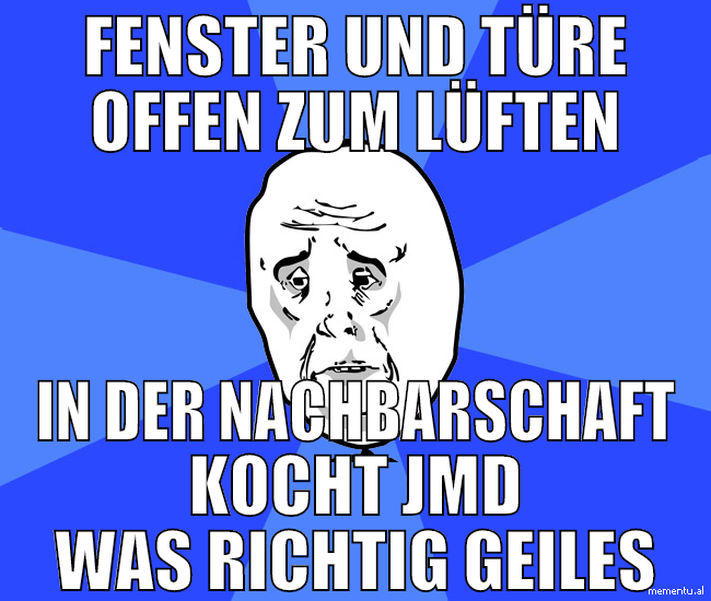 fenster und türe offen zum lüften in der nachbarsc