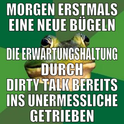 Morgen erstmals eine neue bügeln Die Erwartungshal