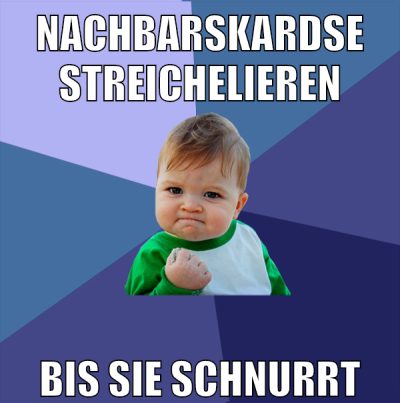 Nachbarskardse streichelieren bis sie schnurrt