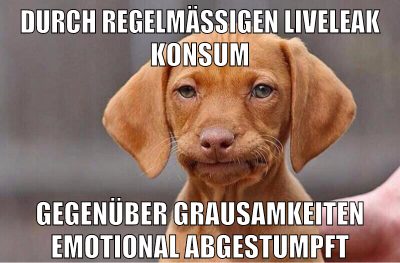 durch regelmäßigen liveleak konsum gegenüber grausamkeiten emotional abgestumpft