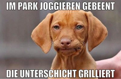im park joggieren gebeent die unterschicht grillie