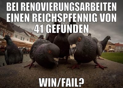 bei renovierungsarbeiten einen reichspfennig von 4