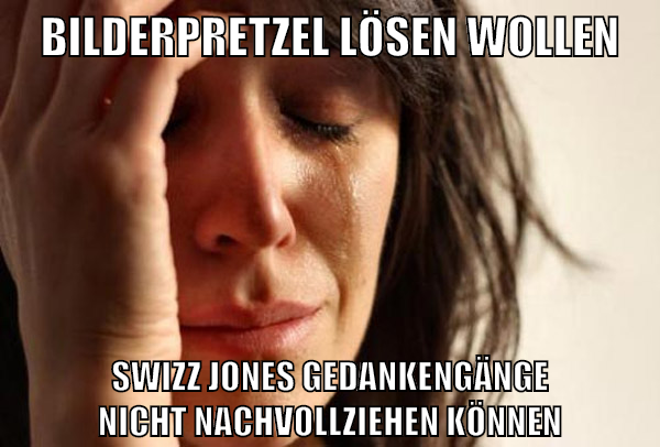 bilderpretzel lösen wollen swizz jones gedankengänge nicht nachvollziehen können