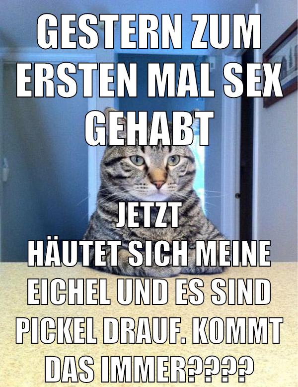 gestern zum ersten mal sex gehabt jetzt häutet sich meine eichel und es sind pickel drauf. kommt das immer????