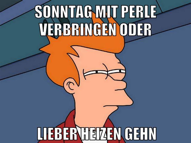 Sonntag mit Perle verbringen oder lieber heizen gehn
